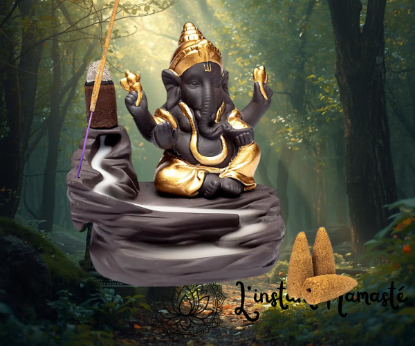 🕉️ Brûle-encens à refoulement Ganesh – Cascade de paix intérieure