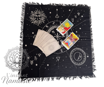 🌙 Tissu d’Autel Ésotérique “Lune & Soleil” 🌞