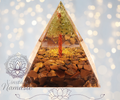 🌿 Orgonite “Arbre” – Aventurine Verte & Œil de Tigre – 60 mm 🌿