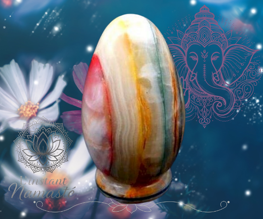 ✨ Lampe Onyx Œuf – Lumière douce & enracinée