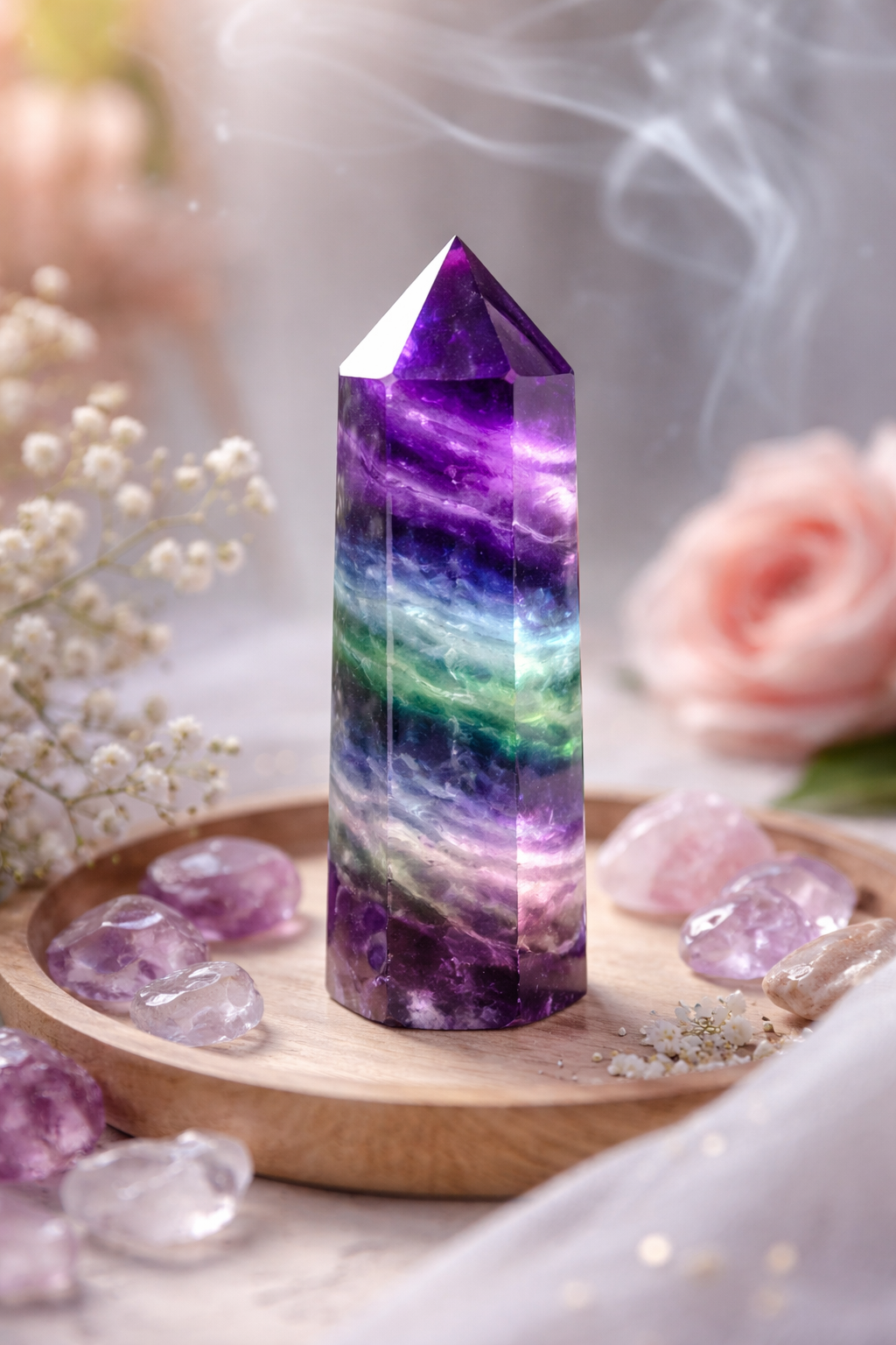 💎 Pointe polie Fluorine Rainbow AA – 70 à 100 g