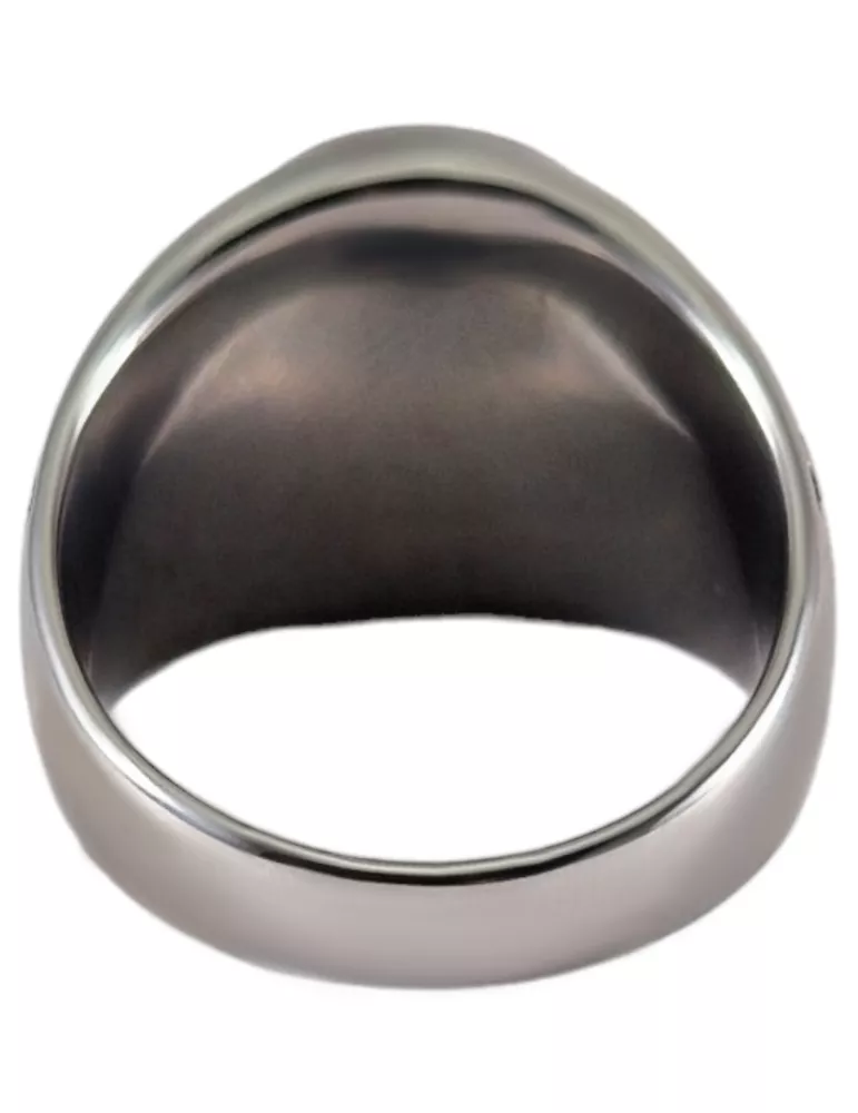 🐅 Bague Chevalière Acier – Œil de Tigre (Protection &amp; Confiance) ✨