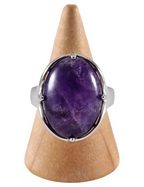 💜 Bague Ovale – Améthyste 🌿