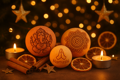 Bombe de bain , cannelle , Bombes de Bain Orange & Marron – Cannelle & Orange , Ganesh , namaste , mandala , noël , étoiles , lumières , cocooning , bien-être 