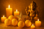 Boule de bain , étoile de Noël , bien être , ganesh , namasté , cocooning , boule de bain jaune , lumière , doré 