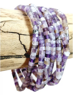 💜 Bracelet Améthyste Perles Heishi – Sérénité & Intuition ✨