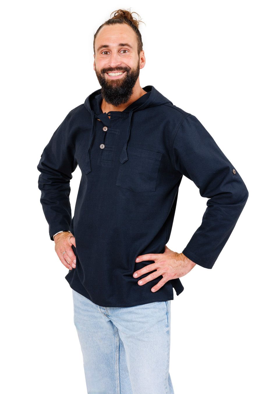 🧡 Chemise Ethnique à Capuche Elun