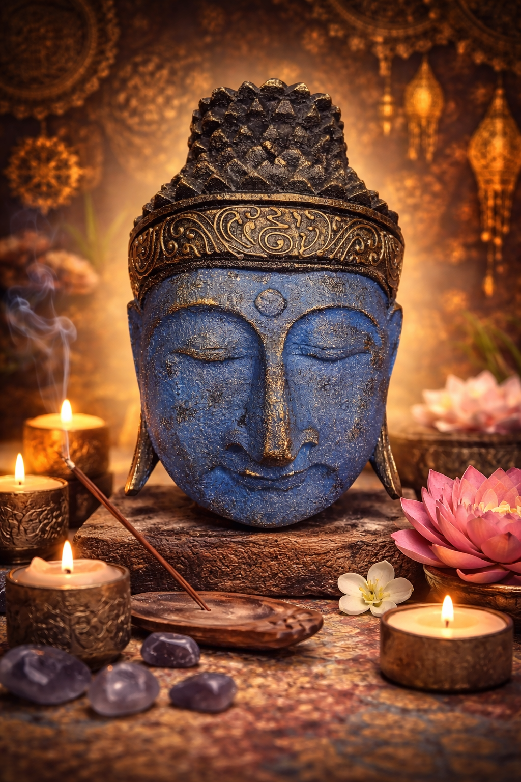 🪷 Tête de Bouddha Décorative – Symbole de Sérénité et d’Éveil