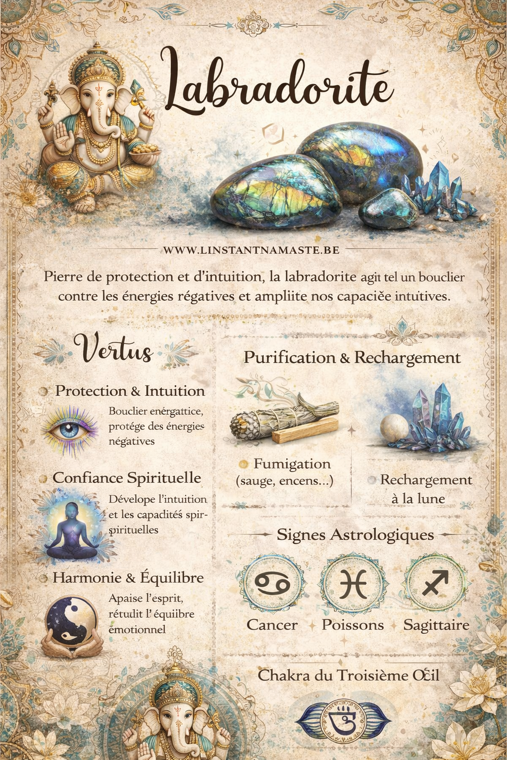 🌌 Coffret Encens & Cristal de Labradorite – Arruda