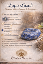 🖤 Bracelet Aska — Cuir Noir • Lapis-Lazuli • Onyx