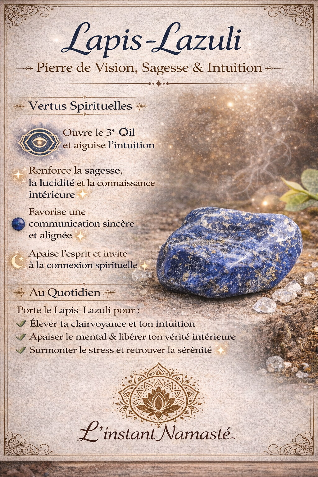 🖤 Bracelet Aska — Cuir Noir • Lapis-Lazuli • Onyx