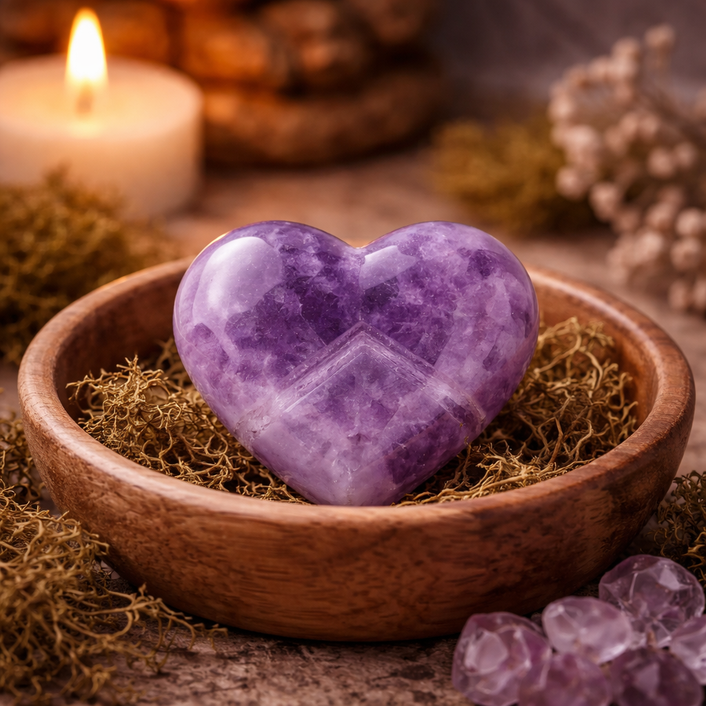 💎 Pierre de souci cœur Améthyste Fantôme 💜 – Transformation & Apaisement profond