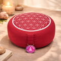 Coussin de Méditation Rouge Fleur de Vie ✨  Énergie, Ancrage & Confort | Boutique Ésotérique Herve (Liège, Verviers)