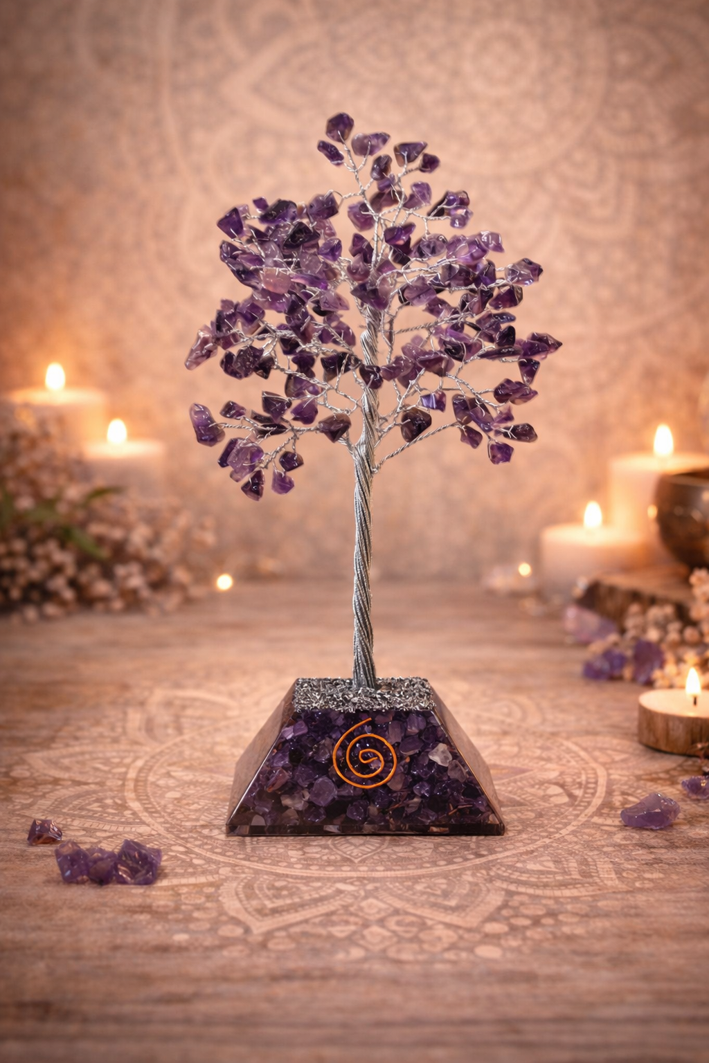 🌿 Arbre à Pierres Précieuses – Améthyste