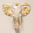 Grande Tête d’Éléphant 🐘✨Or & Blanc