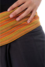 🌀 Pantalon mixte Fisherman – Thaïlande Noir avec Rayure Orange 🌾