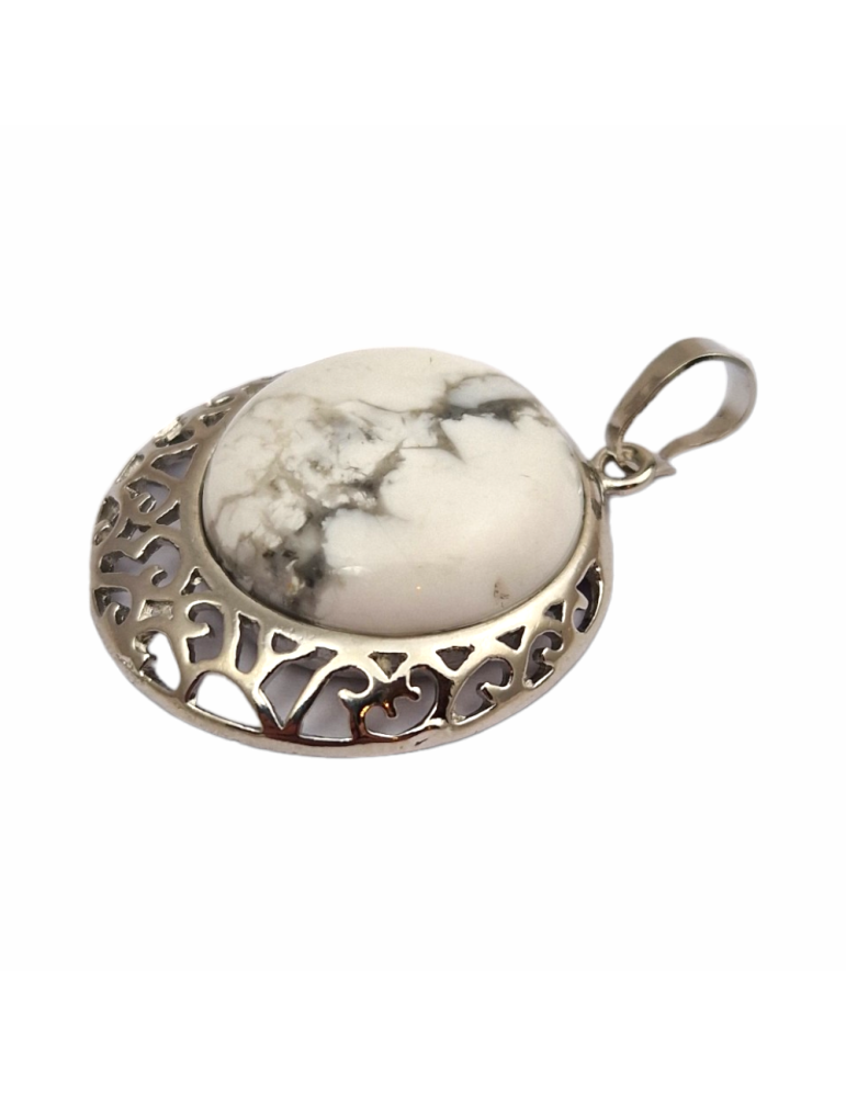 🌑 Pendentif Éclipse – Howlite