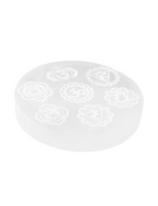 🌕 Disque de Sélénite 7 Chakras – Énergie, Clarté & Harmonie