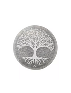 🌳 Sélénite – Arbre de Vie Gravé | Pierre de lumière 🌙✨