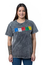 🕊️ T-shirt Unisexe Stonewash – Drapeaux de Prière Népalais 🌾 XL-44