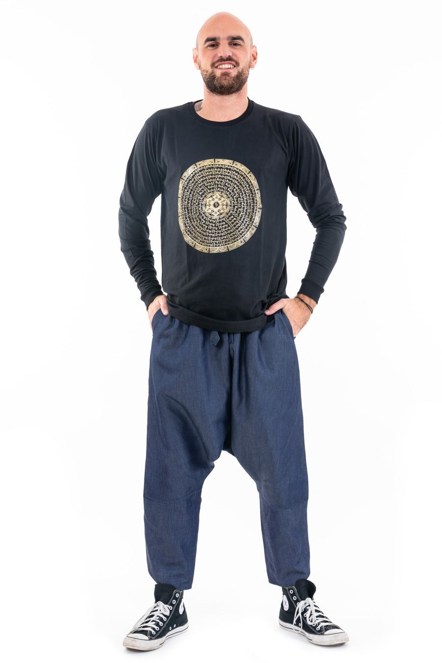 🌀 T-shirt Manches Longues  — Mandala Or