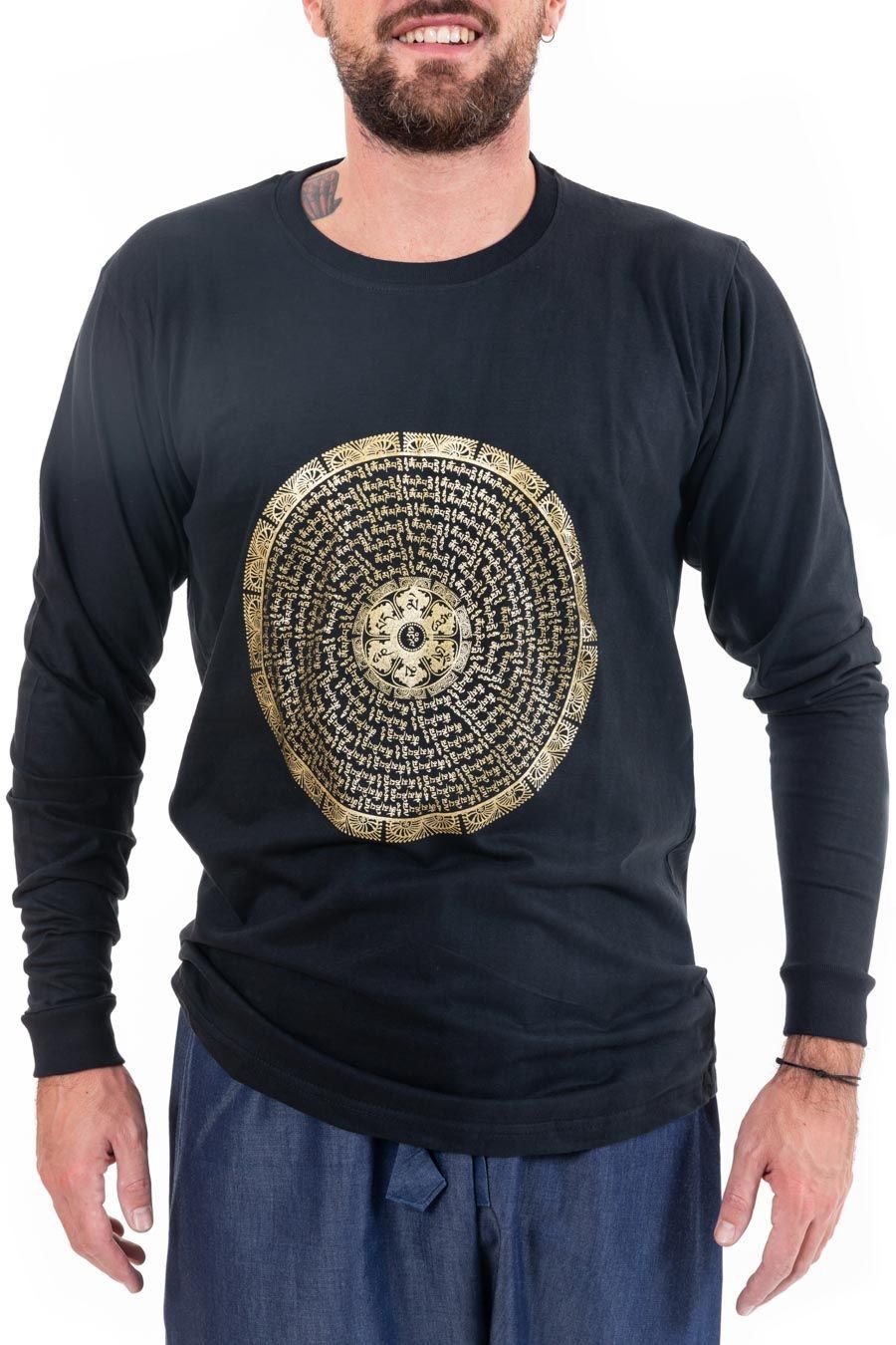 🌀 T-shirt Manches Longues  — Mandala Or
