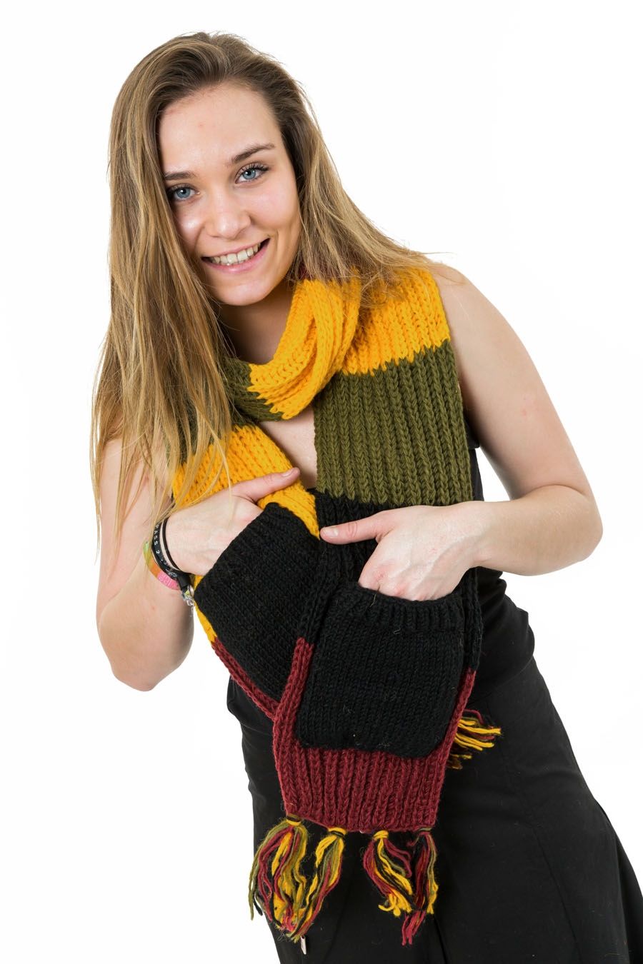 🌈 Écharpe & Moufles en Pure Laine – Made in Nepal 🧿