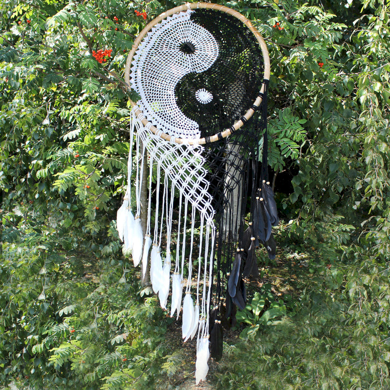 ☯️ Attrape-Rêves Yin Yang XL – Harmonie & Protection (50 cm)