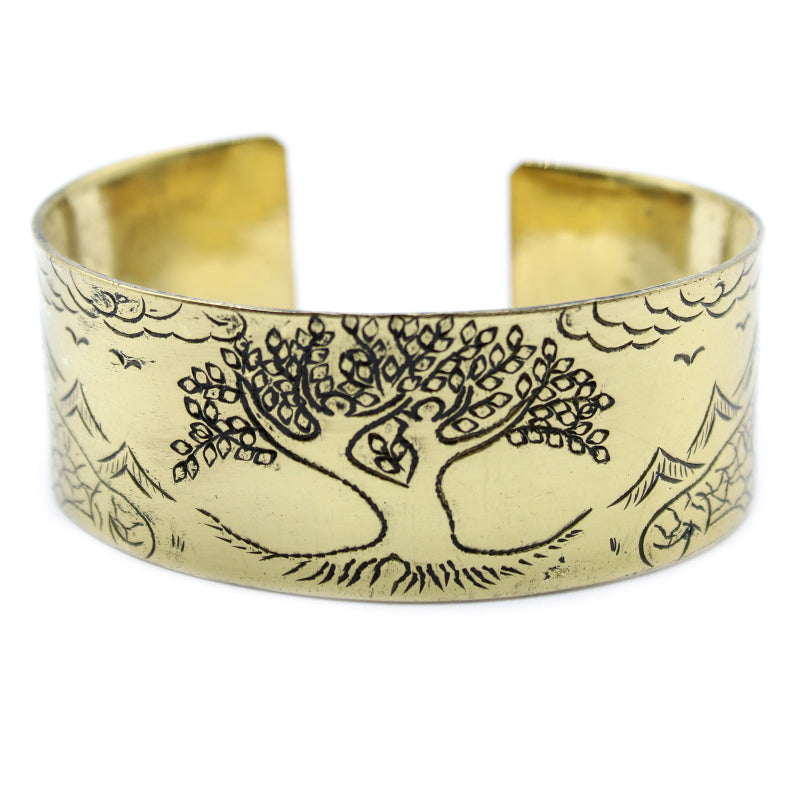 🌳 Bracelet Mantra Tibétain – Arbre de Vie en Laiton