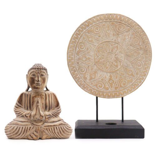 Ensemble Bouddha Feng Shui - Mandala Classique - Naturel 🕉️