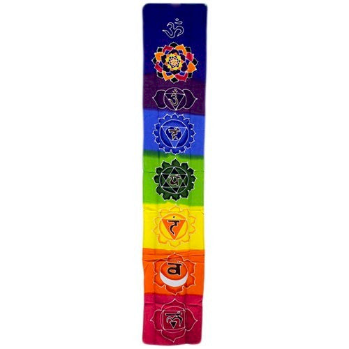 Tenture Murale Cirée Batik – Chakra Arc-en-Ciel ou noir  🌀✨
