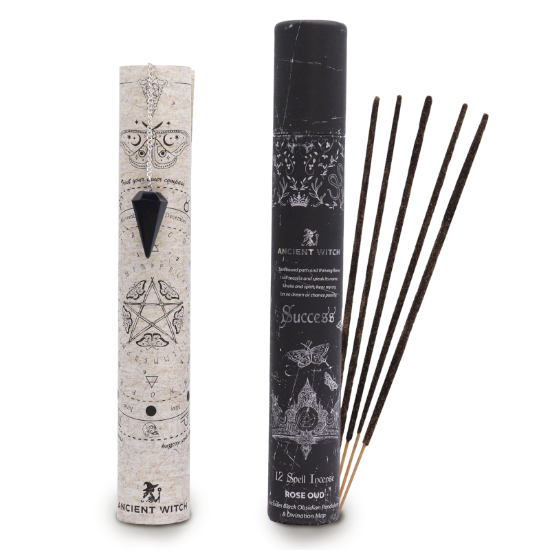 Tube Encens sortilège – Succès – Pendule Obsidienne Noire