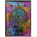 Tenture Murale en Coton – Art Sacré d’Inde éléphant arbre
