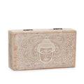 Boîte rectangulaire Moyenne 17x10x4,2 cm - Visage de Bouddha Blanc
