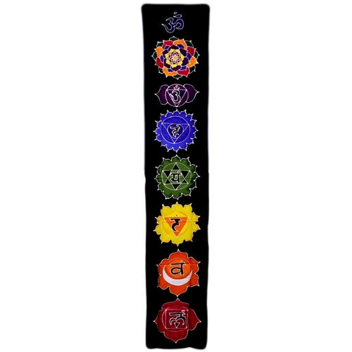 Tenture Murale Cirée Batik – Chakra Arc-en-Ciel ou noir  🌀✨