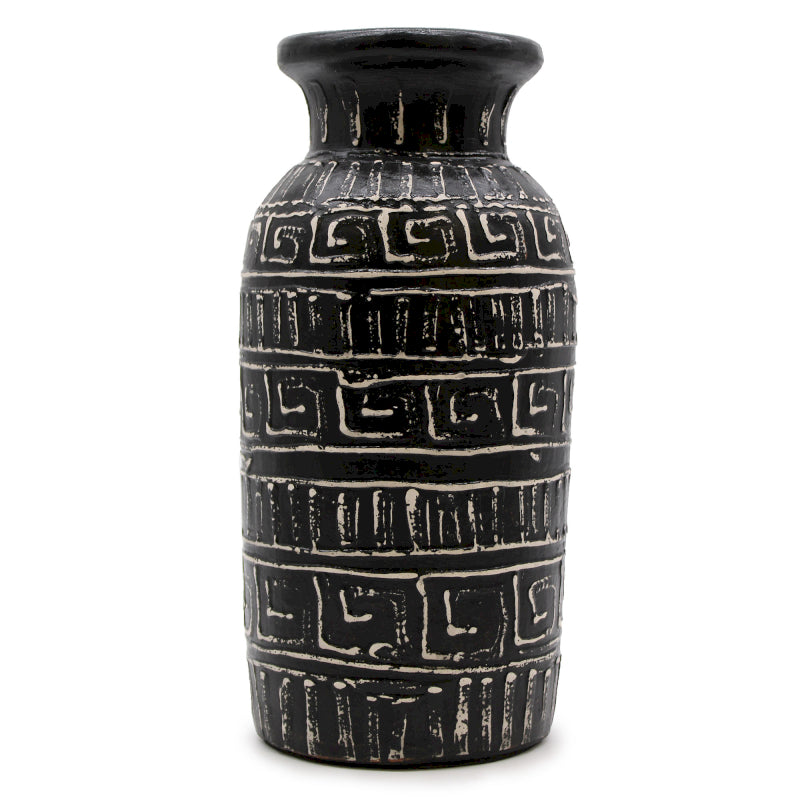 🏺 Vase Droit Grec – Chocolat (32 × 15 cm)