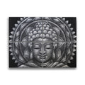 🖼️ Lot de 4 Tableaux Mandala Bouddha – Gris Détail Brocart (30 × 40 cm)
