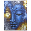 🎨 Tableau Bouddha – Visage Abstrait Bleu (80 × 60 cm)